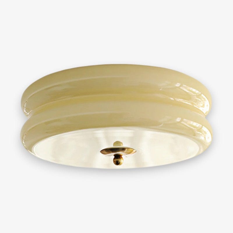CakeLamp Art Deco Cream Glass Flush Ceiling Light Boldenn