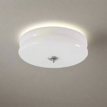 CakeLamp Art Deco Cream Glass Flush Ceiling Light Boldenn