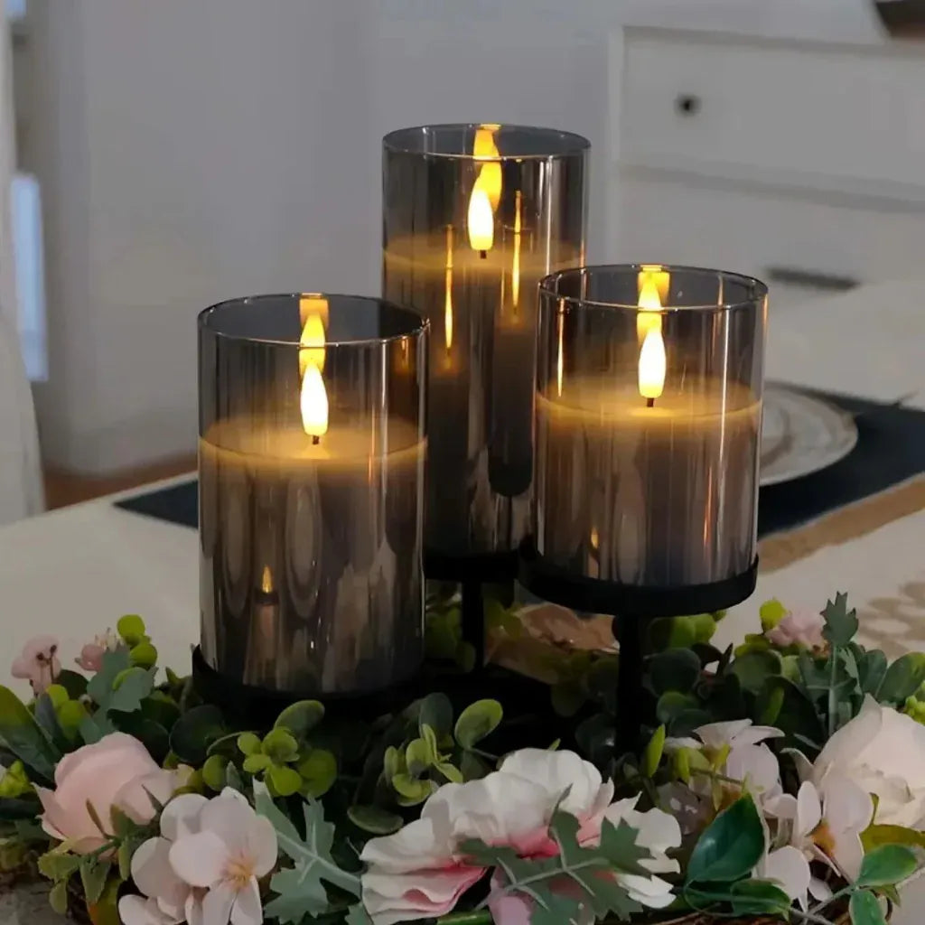 CandLight Flameless Candle Lamp - Remote-Controlled 3pc Set Boldenn