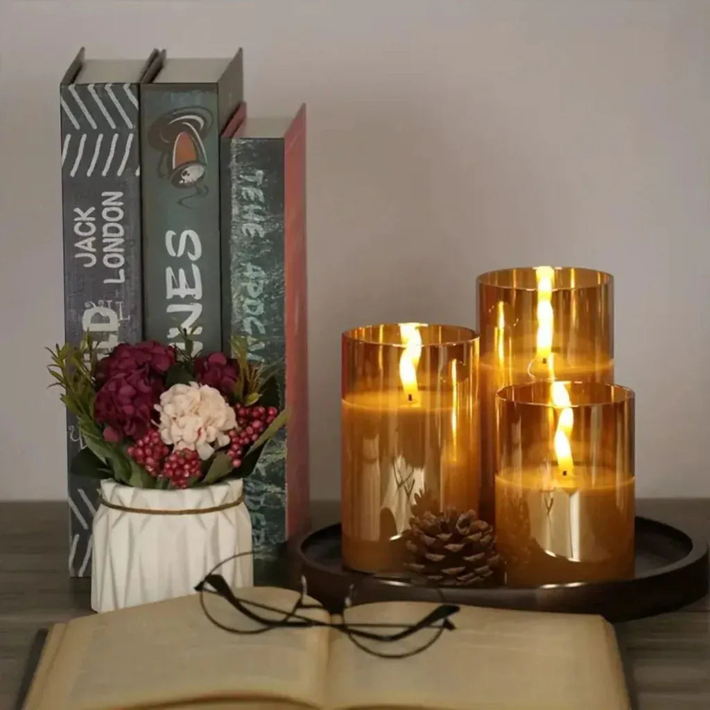 CandLight Flameless Candle Lamp - Remote-Controlled 3pc Set Boldenn