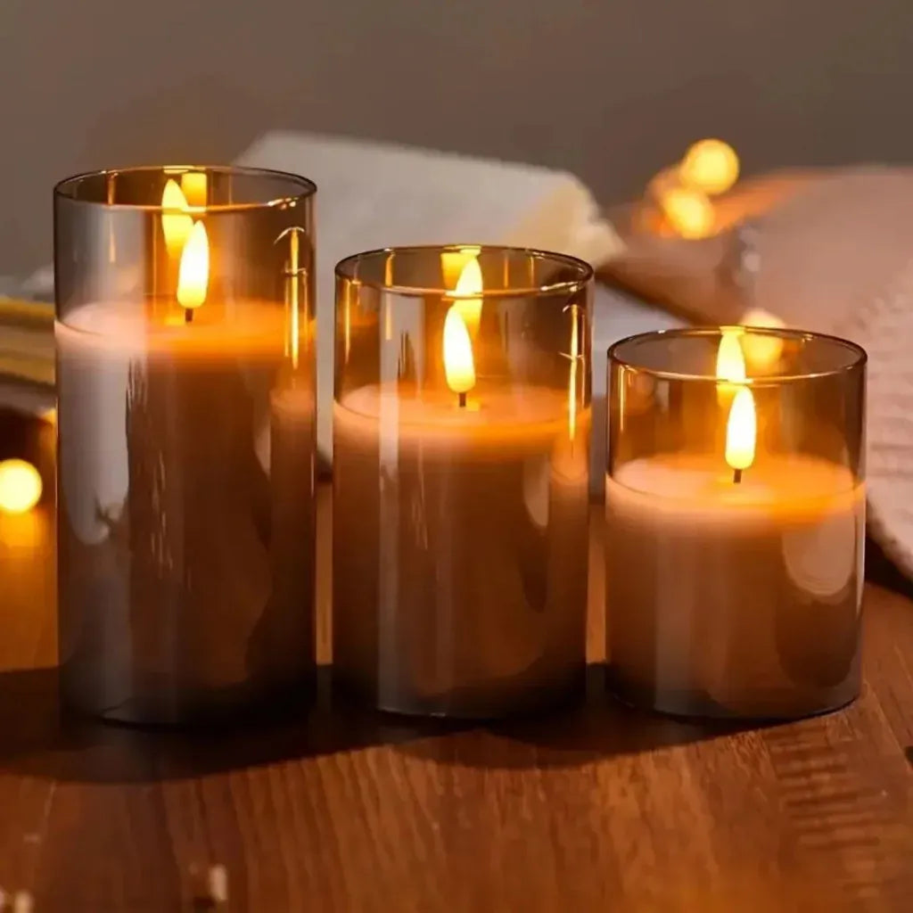 CandLight Flameless Candle Lamp - Remote-Controlled 3pc Set Boldenn
