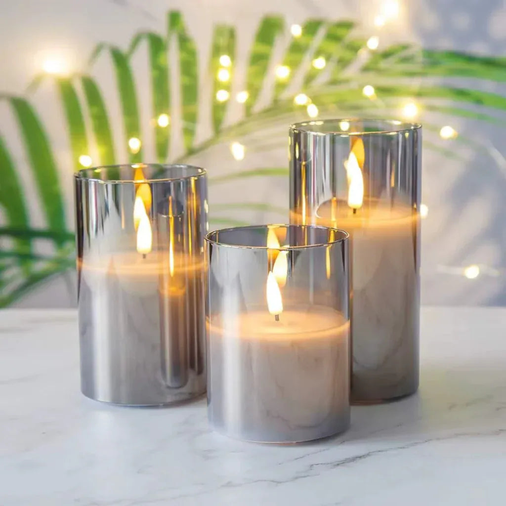 CandLight Flameless Candle Lamp - Remote-Controlled 3pc Set Boldenn