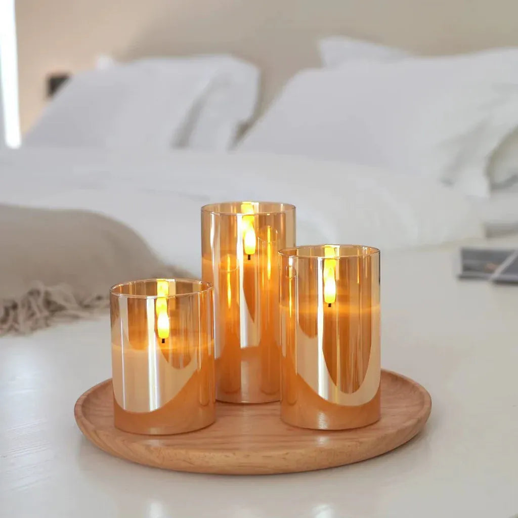 CandLight Flameless Candle Lamp - Remote-Controlled 3pc Set Boldenn