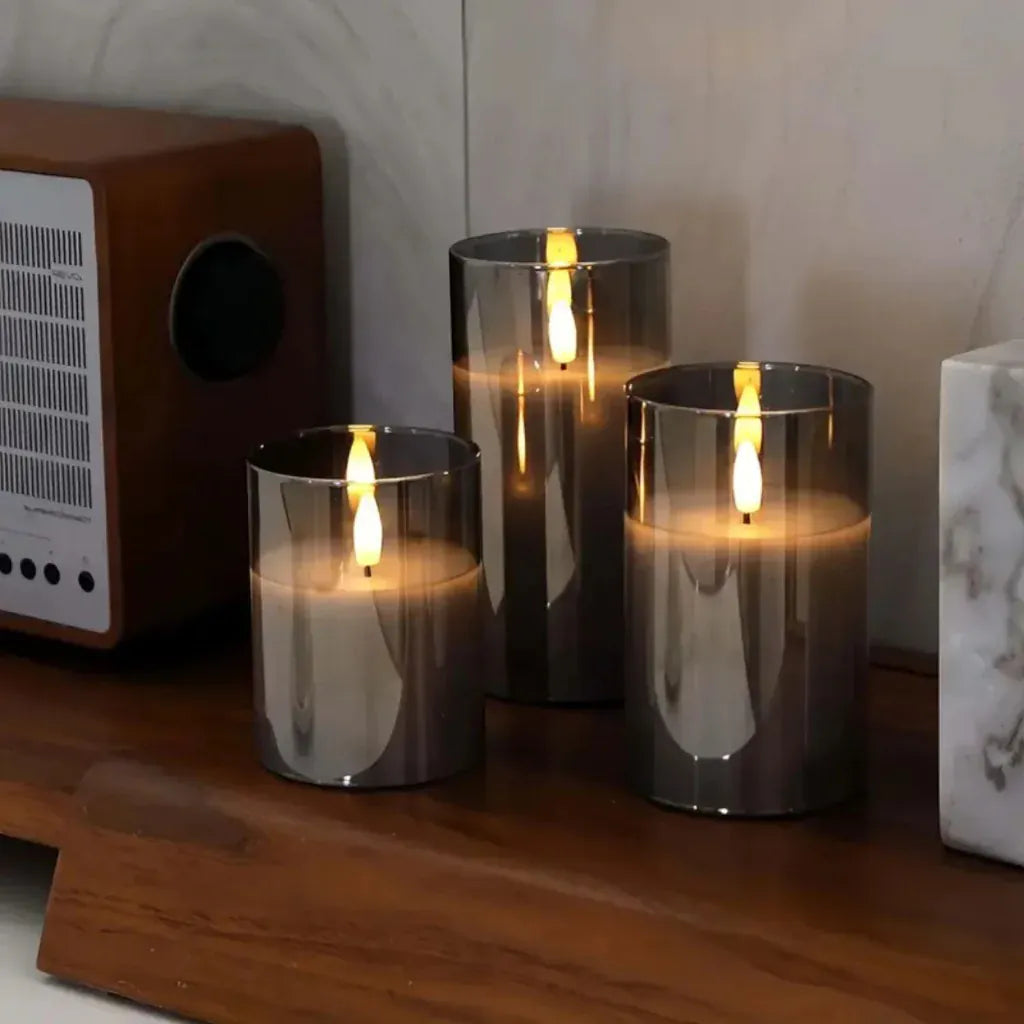 CandLight Flameless Candle Lamp - Remote-Controlled 3pc Set Boldenn