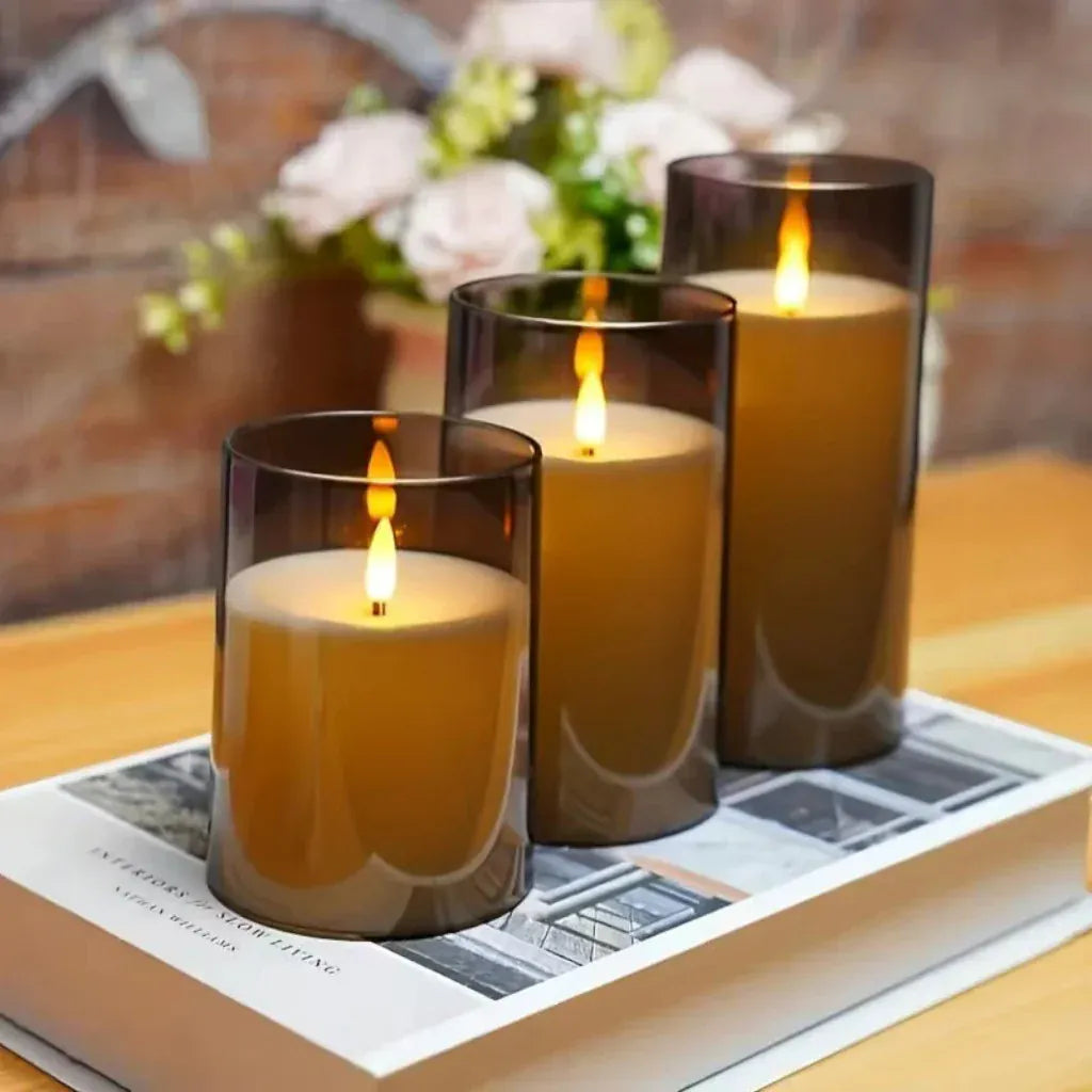 CandLight Flameless Candle Lamp - Remote-Controlled 3pc Set Boldenn