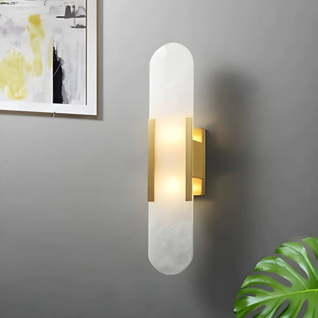 Chan Alabaster & Metal Wall Lamp