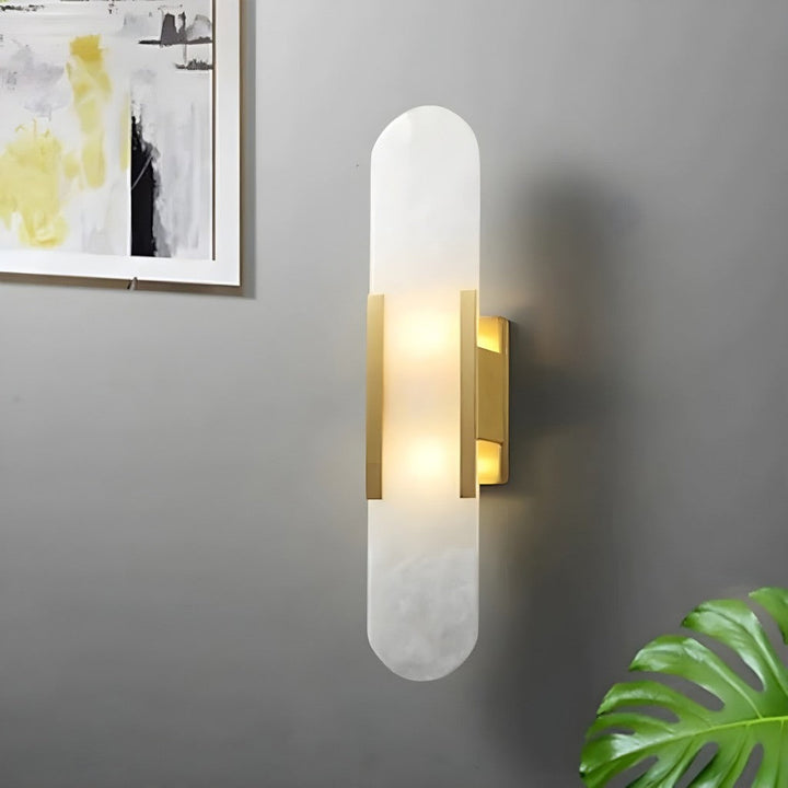 Chan Alabaster & Metal Wall Lamp