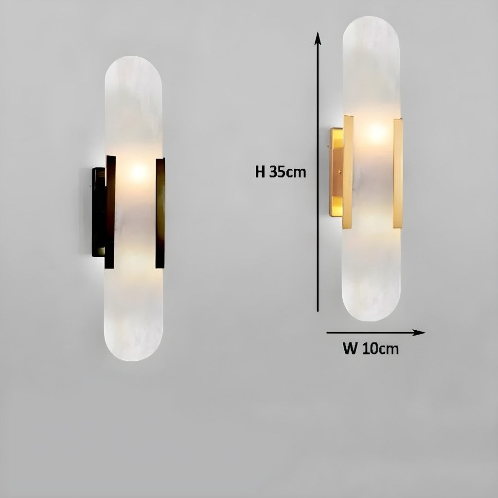 Chan Alabaster & Metal Wall Lamp