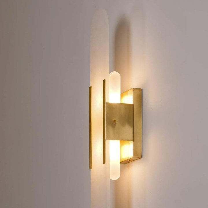 Chan Alabaster & Metal Wall Lamp