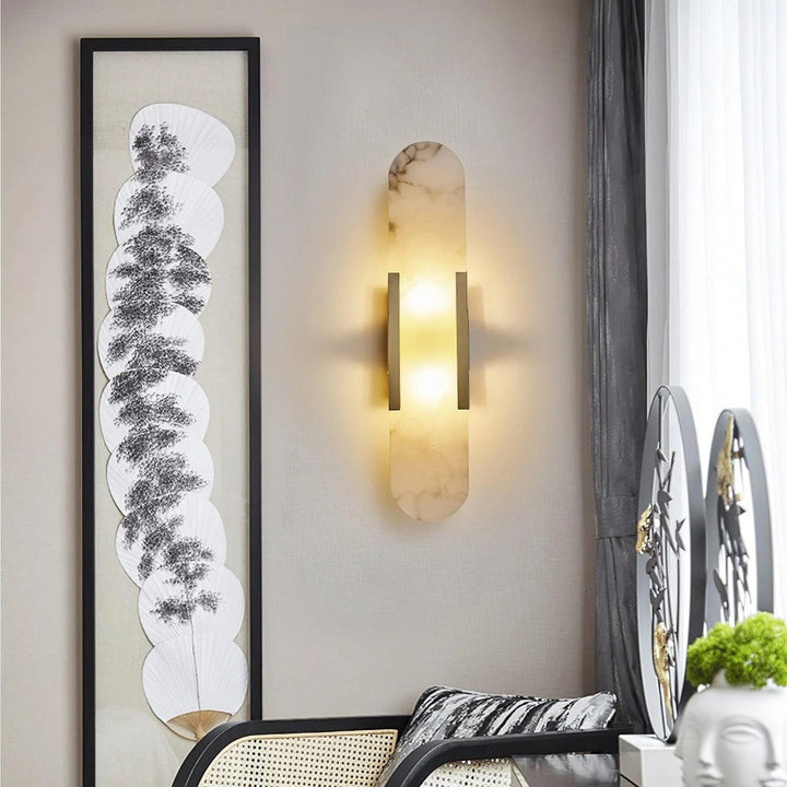 Chan Alabaster & Metal Wall Lamp