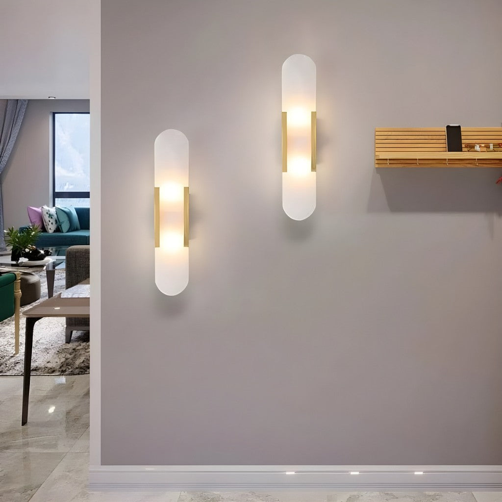 Chan Alabaster & Metal Wall Lamp