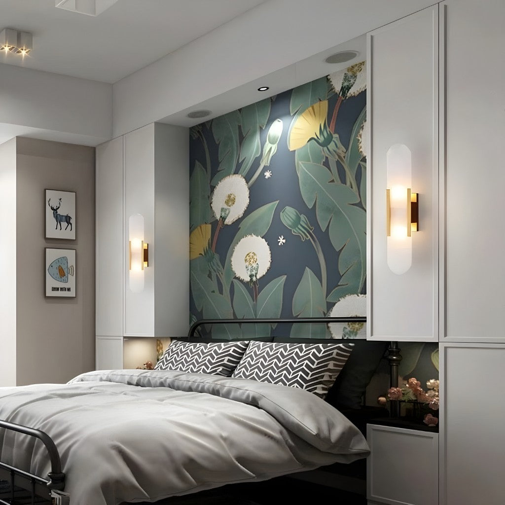 Chan Alabaster & Metal Wall Lamp