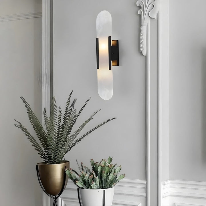 Chan Alabaster & Metal Wall Lamp