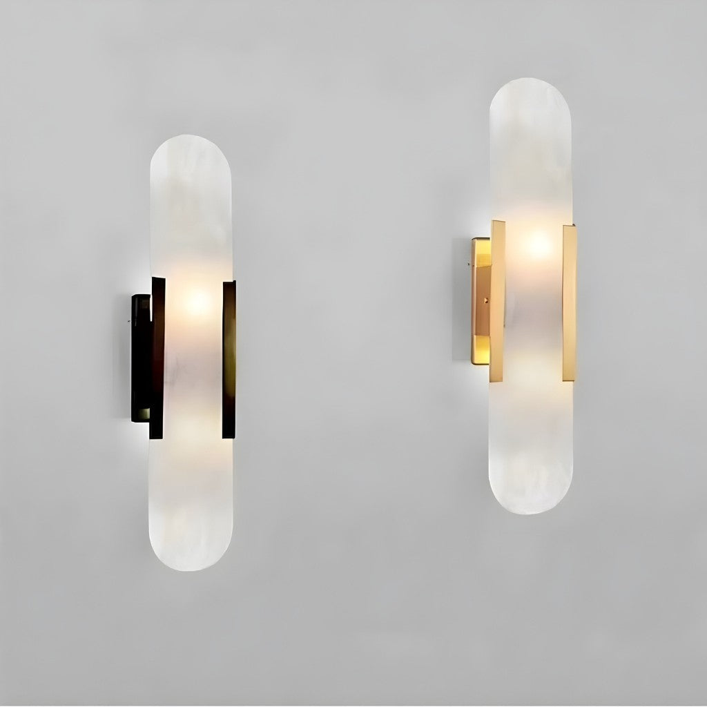 Chan Alabaster & Metal Wall Lamp