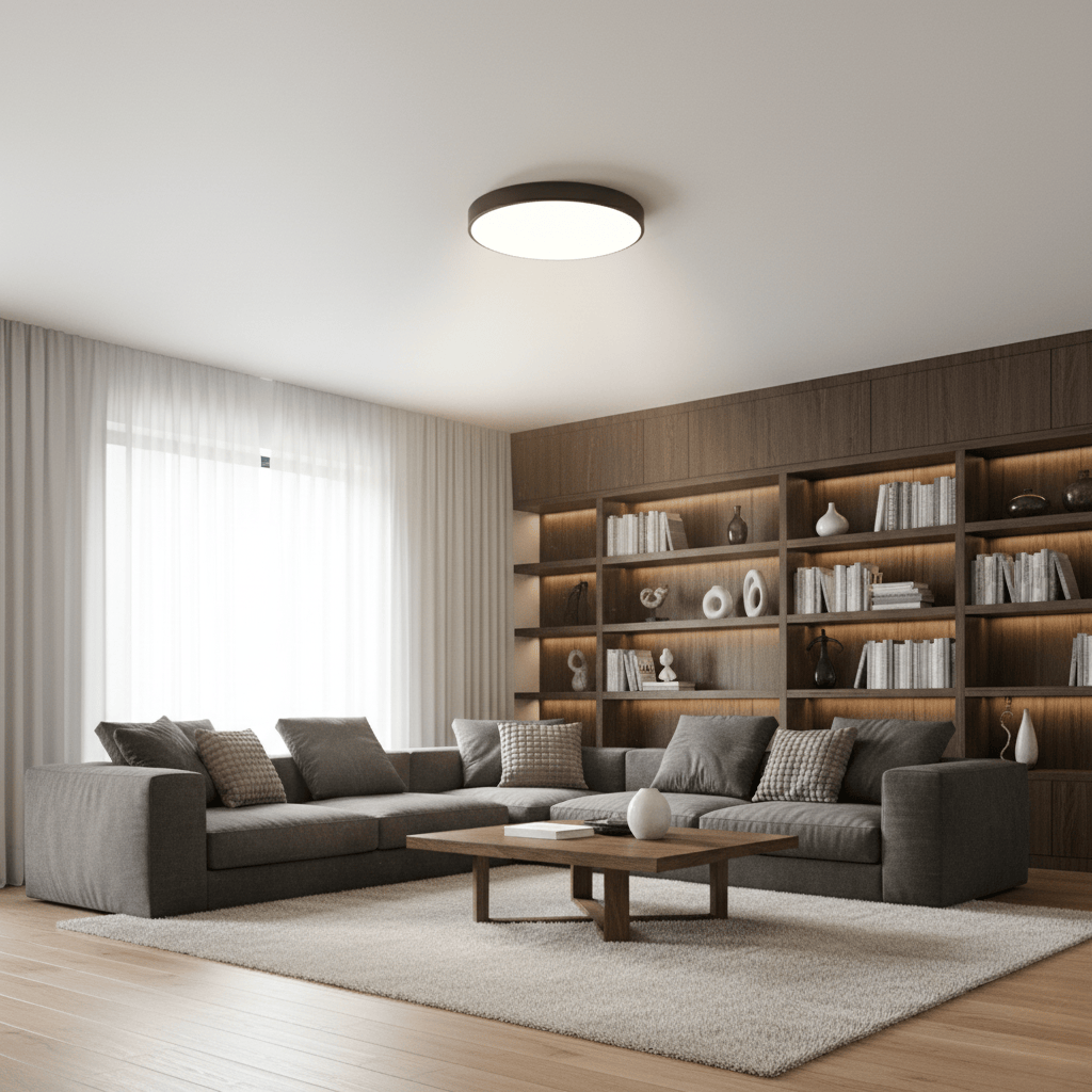 Circle Semi Flush Ceiling Light Fixture For Living Room Boldenn