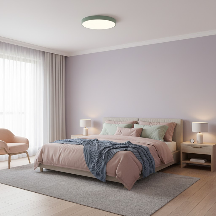 Circle Semi Flush Ceiling Light Fixture For Living Room