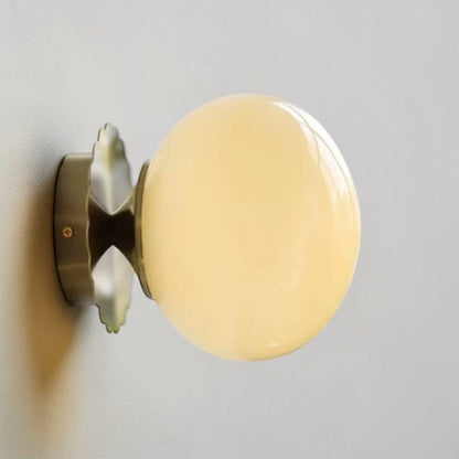 Cirelle Retro Bedside Wall Light in Cream LED Glass Sphere Boldenn