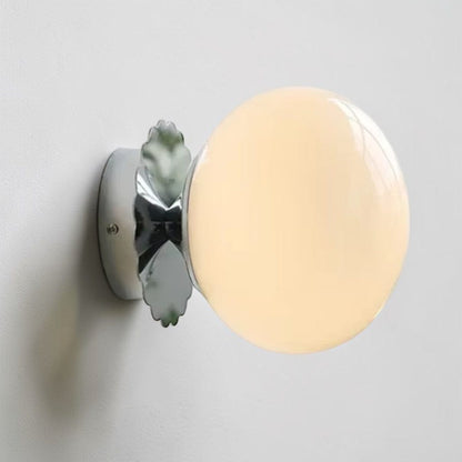Cirelle Retro Bedside Wall Light in Cream LED Glass Sphere Boldenn