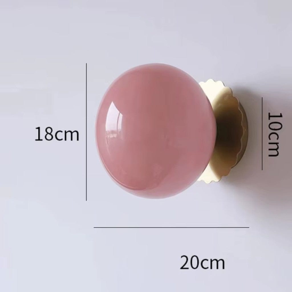 Cirelle Retro Bedside Wall Light in Cream LED Glass Sphere Boldenn