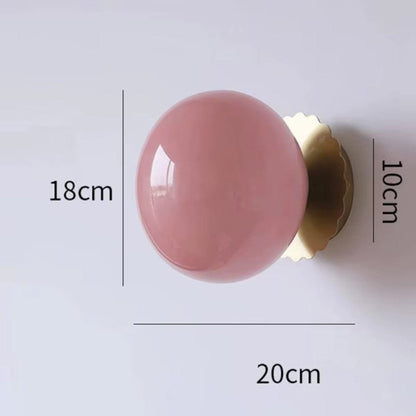 Cirelle Retro Bedside Wall Light in Cream LED Glass Sphere Boldenn