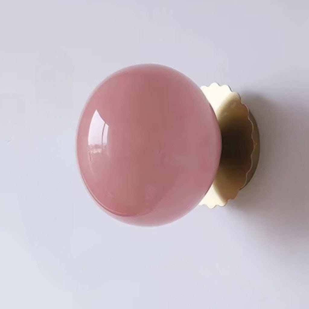 Cirelle Retro Bedside Wall Light in Cream LED Glass Sphere Boldenn