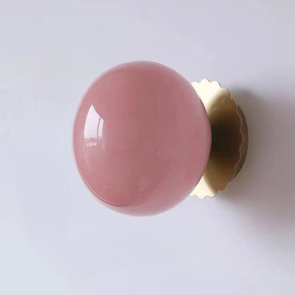 Cirelle Retro Bedside Wall Light in Cream LED Glass Sphere Boldenn