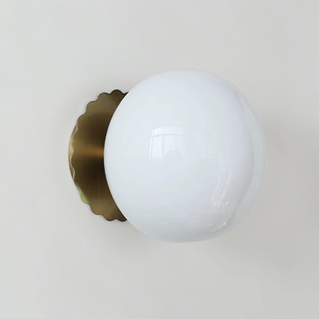 Cirelle Retro Bedside Wall Light in Cream LED Glass Sphere Boldenn