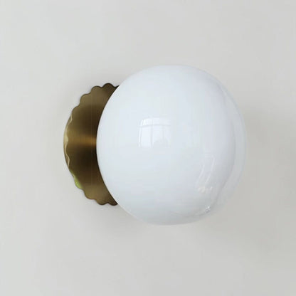 Cirelle Retro Bedside Wall Light in Cream LED Glass Sphere Boldenn