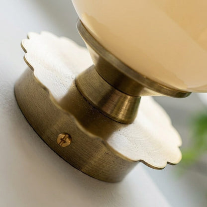 Cirelle Retro Bedside Wall Light in Cream LED Glass Sphere Boldenn