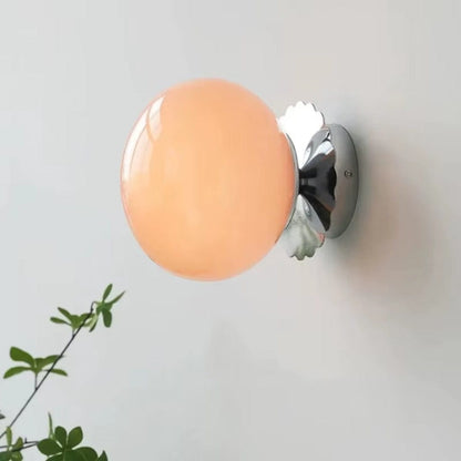 Cirelle Retro Bedside Wall Light in Cream LED Glass Sphere Boldenn