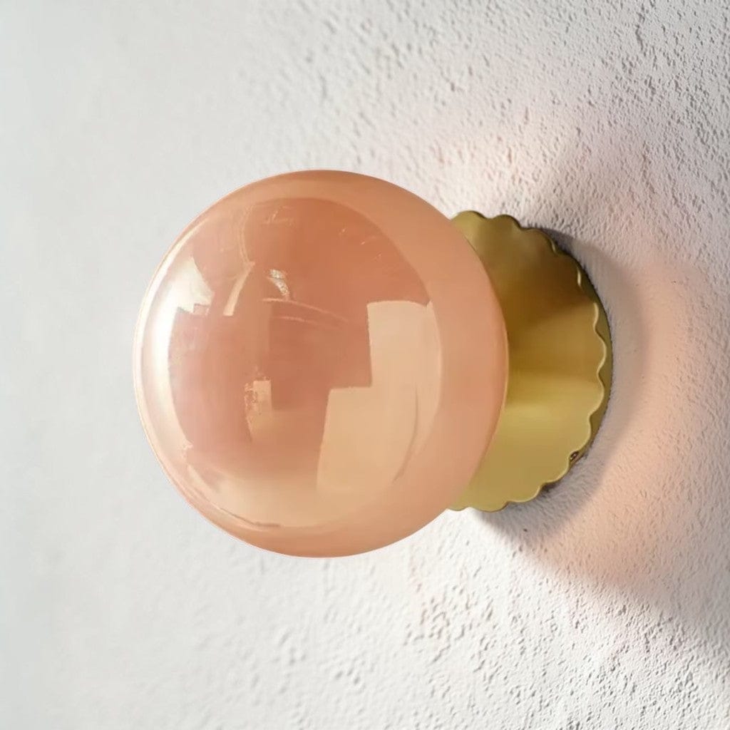 Cirelle Retro Bedside Wall Light in Cream LED Glass Sphere Boldenn