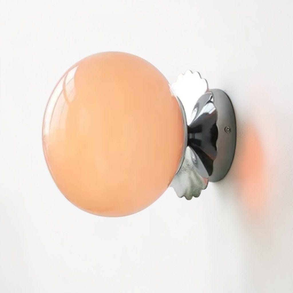 Cirelle Retro Bedside Wall Light in Cream LED Glass Sphere Boldenn