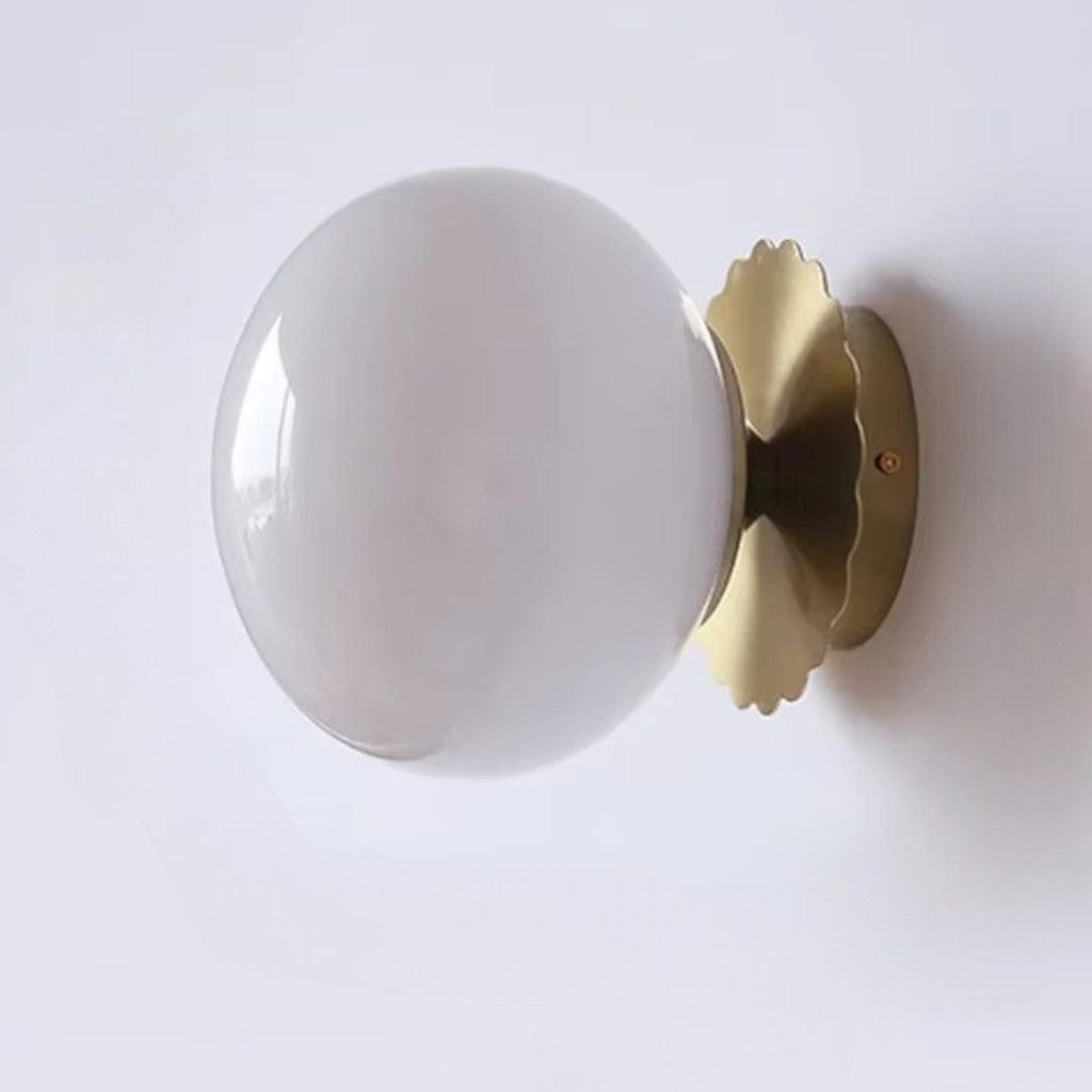 Cirelle Retro Bedside Wall Light in Cream LED Glass Sphere Boldenn