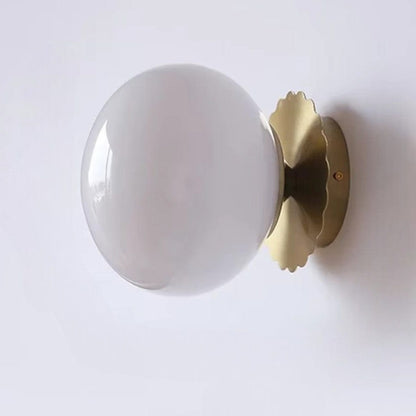 Cirelle Retro Bedside Wall Light in Cream LED Glass Sphere Boldenn