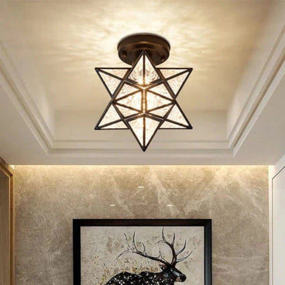 Classic Star Semi Flush Mount Ceiling Light Boldenn