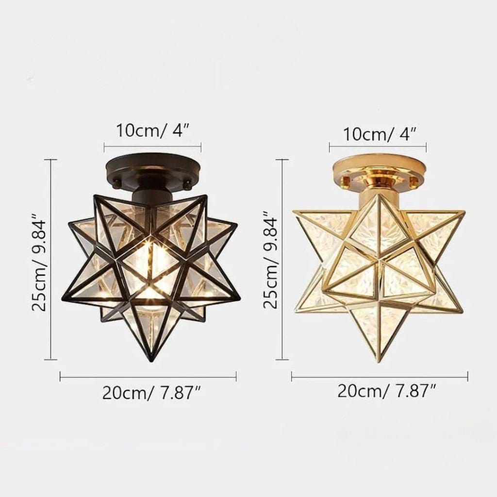 Classic Star Semi Flush Mount Ceiling Light Boldenn