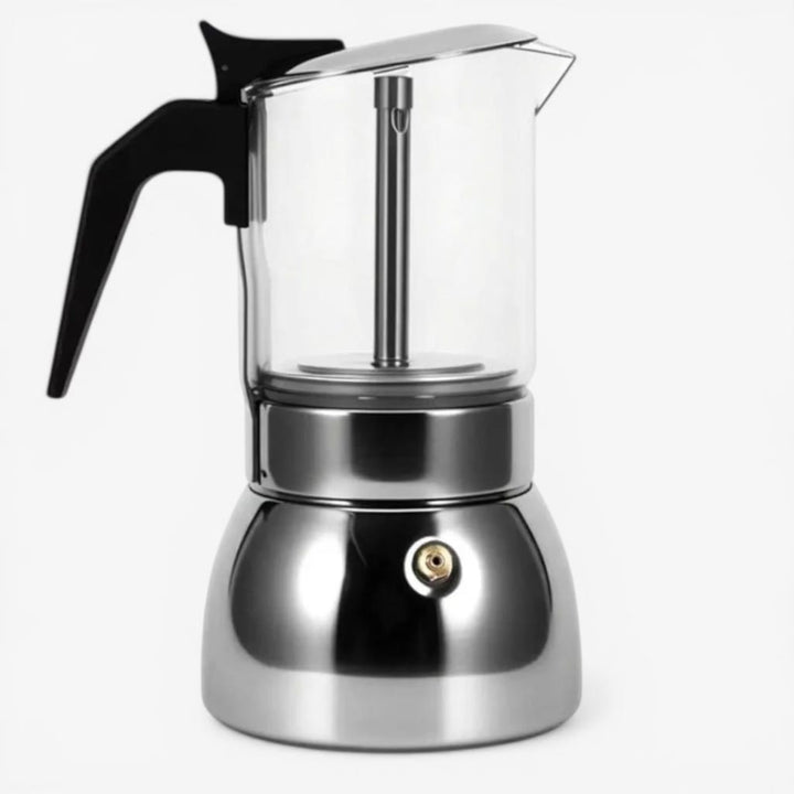 ClearBrew Glass Moka Pot – Borosilicate Stovetop Espresso Maker Boldenn
