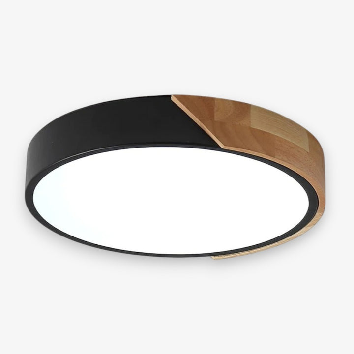 Colorful Wooden Round LED Flush Ceiling Light