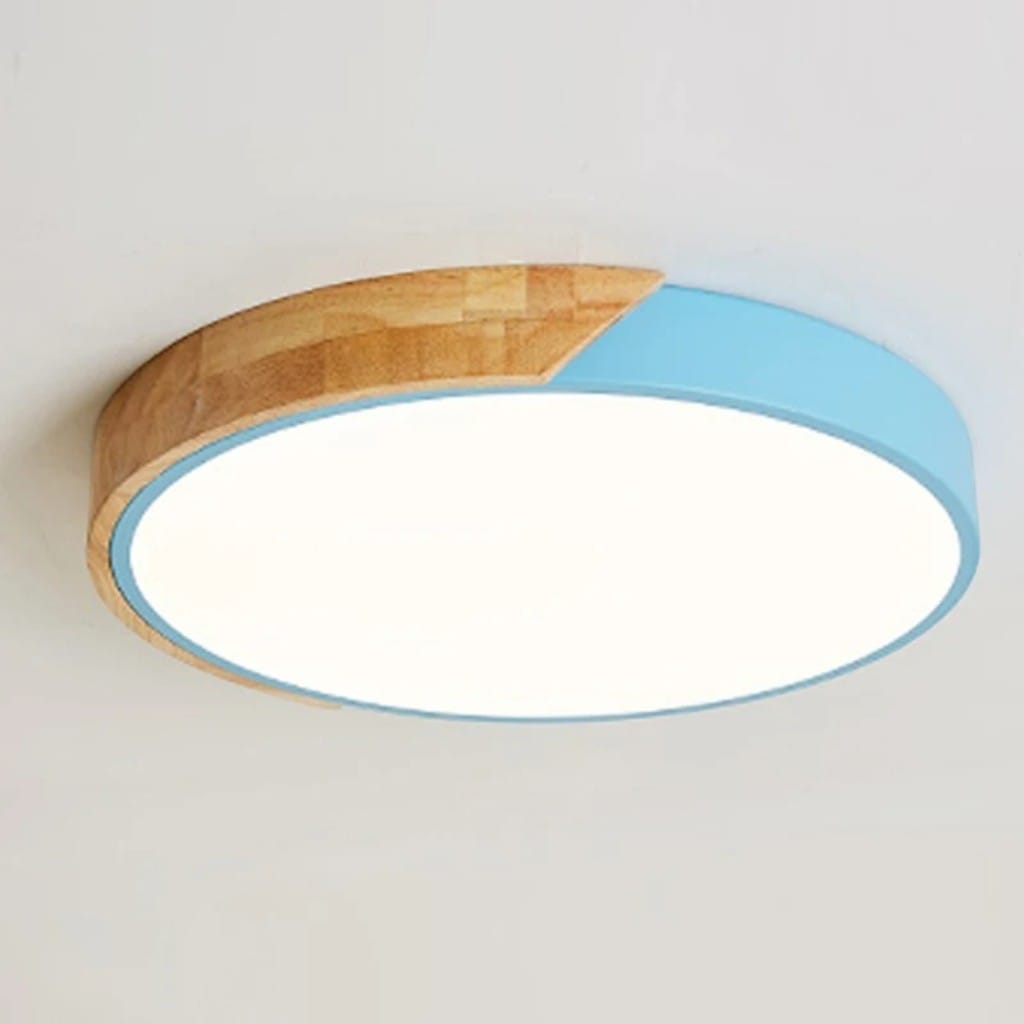 Colorful Wooden Round LED Flush Ceiling Light Boldenn