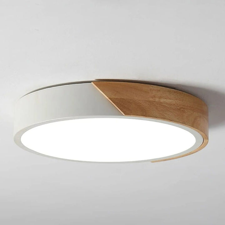 Colorful Wooden Round LED Flush Ceiling Light Boldenn
