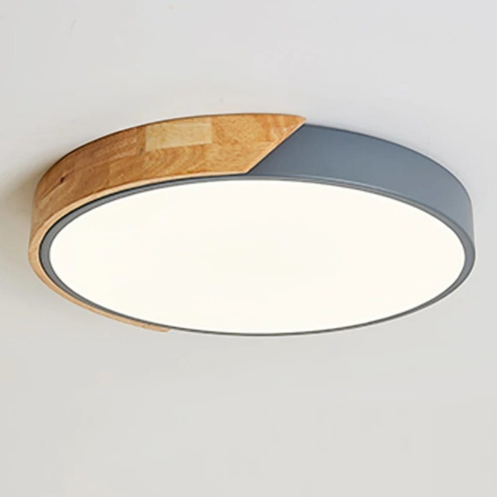 Colorful Wooden Round LED Flush Ceiling Light Boldenn