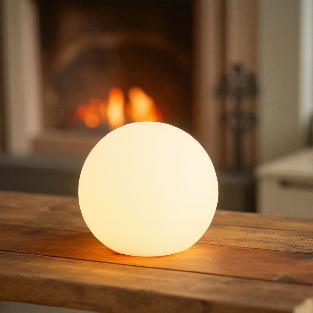 Cordless LED Globe Moon Table Lamp