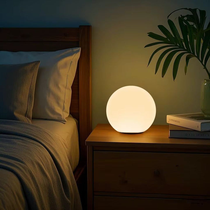 Cordless LED Globe Moon Table Lamp