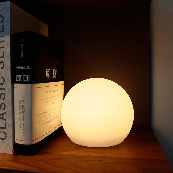 Cordless LED Globe Moon Table Lamp