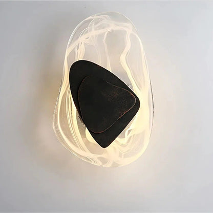 Crystal Glass Wall Sconce with Fluid Design Boldenn