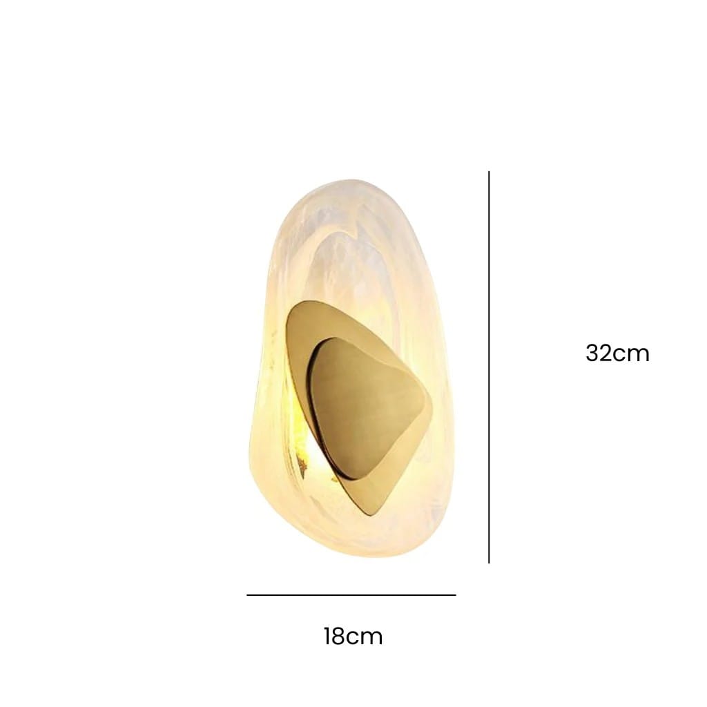 Crystal Glass Wall Sconce with Fluid Design Boldenn