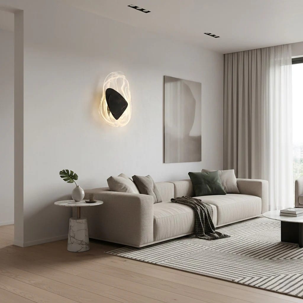 Crystal Glass Wall Sconce with Fluid Design Boldenn
