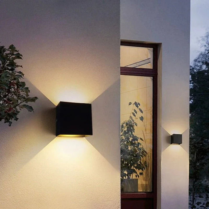 Black Cube Up Down Wall Light | IP68 Waterproof
