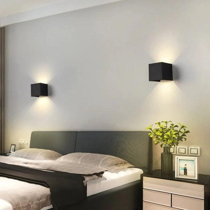 Black Cube Up Down Wall Light | IP68 Waterproof