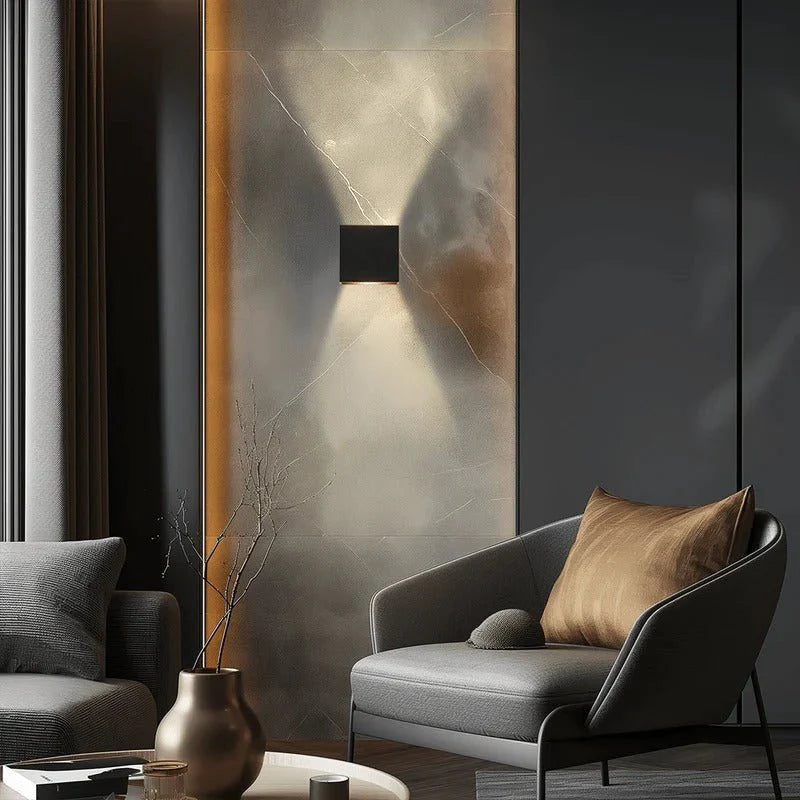Black Cube Up Down Wall Light | IP68 Waterproof